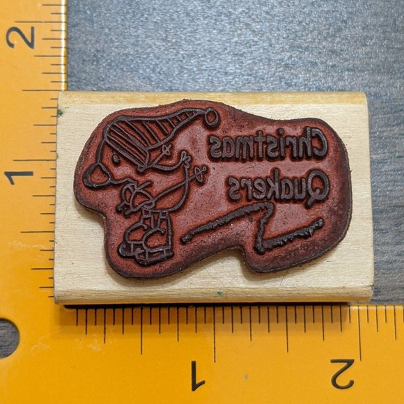5/$20 CHRISTMAS QUAKERS Mounted Rubber Stamp •Holiday•Duck•Skiing•Bird - Picture 3 of 3